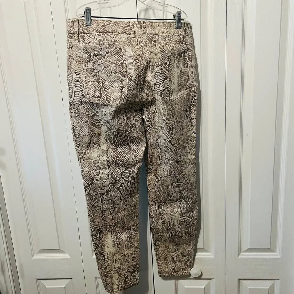 White House Black Market-Women's Snake Skin Print-High Rise Ankle Pants-Stretch - Picture 8 of 16